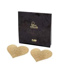 Sextoys, sexshop, loveshop, lingerie sexy : Nippies Cache Seins : Bijoux Indiscrets Cache Seins Coeur Or Paillettes Cache tét...