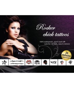 Sextoys, sexshop, loveshop, lingerie sexy : Accessoires Soirée Coquine : Tatouage Temporaire - Tattoo éphémère Rocker Chick