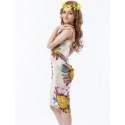Sextoys, sexshop, loveshop, lingerie sexy : Bikini et Plage : Robe de Plage Beige Paréo Facile Fleuri