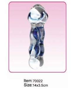 Sextoys, sexshop, loveshop, lingerie sexy : Gode en Verre : Godemichet En Verre Plug Anal Bleu
