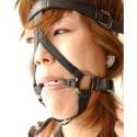 Sextoys, sexshop, loveshop, lingerie sexy : Baillons : Cagoule Baillon Boule Harnais Cuir Sangle Front