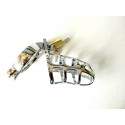 Sextoys, sexshop, loveshop, lingerie sexy : Cages de chasteté : Cage de Chasteté pour pénis et testicules en Acier