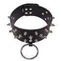 Collier de soumission Cuir avec Laisse en acier et cadenas