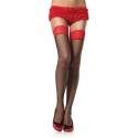 Sextoys, sexshop, loveshop, lingerie sexy : Bas & Collants : Sexy Bas Résille Noir et Dentelle Rouge