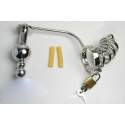 Sextoys, sexshop, loveshop, lingerie sexy : Cages de chasteté : Cage de Chasteté Acier Plug d'urètre Cockring et Plug Anal