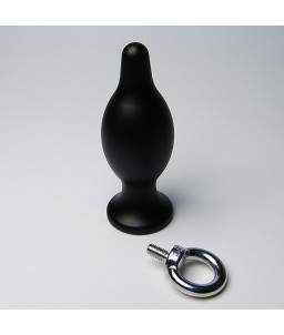 Sextoys, sexshop, loveshop, lingerie sexy : Plug Anal : Plug Anal en Acier Noir taille S avec anneau