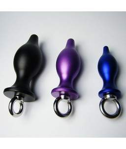 Sextoys, sexshop, loveshop, lingerie sexy : Plug Anal : Plug Anal en Acier Noir taille S avec anneau