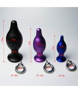 Sextoys, sexshop, loveshop, lingerie sexy : Plug Anal : Plug Anal en Acier Noir taille S avec anneau