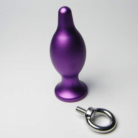 Sextoys, sexshop, loveshop, lingerie sexy : Plug Anal : Plug Anal en Acier Violet taille L avec anneau