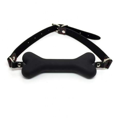 Baillon Os de chien Doggie Bone en Silicone Noir