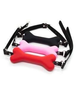 Baillon Os de chien Doggie Bone en Silicone Noir