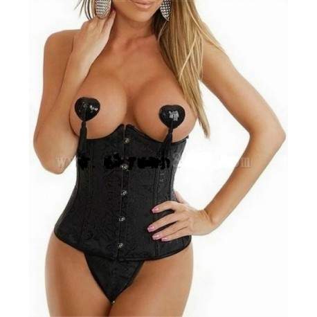 Sextoys, sexshop, loveshop, lingerie sexy : Bustiers et Corsets : Corset sexy satin noir L