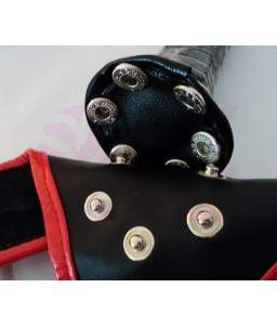 Godemichet Ceinture Simili Cuir Triple Gode Noir