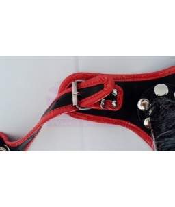 Godemichet Ceinture Simili Cuir Triple Gode Noir