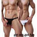 String Sexy Homme Noir avec étui pour pénis Taille S