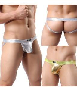 Sextoys, sexshop, loveshop, lingerie sexy : Boxers & Strings : String JockStrap Sexy Homme Argent Taille XL