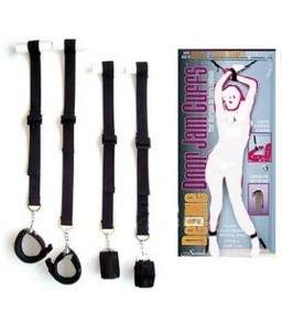 Sextoys, sexshop, loveshop, lingerie sexy : SM Contraintes : Lot de 4 contraintes avec sangles pour chevilles et poignets