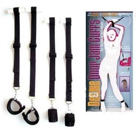 Sextoys, sexshop, loveshop, lingerie sexy : SM Contraintes : Lot de 4 contraintes avec sangles pour chevilles et poignets