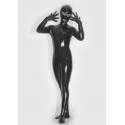 Catsuit combinaison simili cuir vinyl BDSM avec cagoule Femme