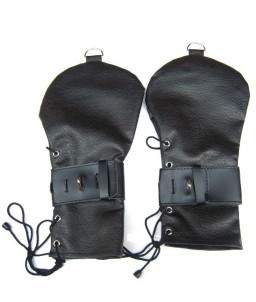 Cagoule de bondage Masque de Chien et Gants avec Crochets
