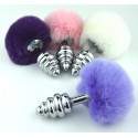 Sextoys, sexshop, loveshop, lingerie sexy : Plug Anal : Plug Anal en Anneaux Inox Queue de Lapin Bunny Rose Taille S
