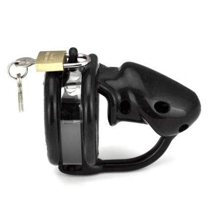 Cage de chasteté pour homme soumis en silicone Noir