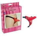 Sextoys, sexshop, loveshop, lingerie sexy : Gode Ceinture : Godemichet Ceinture Réaliste Rouge Simili Cuir Réglable