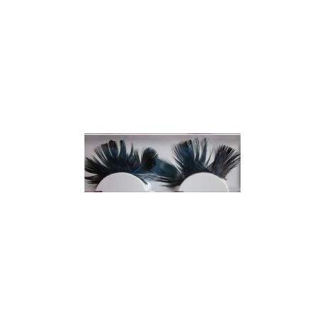 Sextoys, sexshop, loveshop, lingerie sexy : Faux Cils : Faux Cils Plumes Noir et Bleu