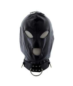 Sextoys, sexshop, loveshop, lingerie sexy : Cagoules SM : Cagoule Simili Cuir Yeux - Bouche ouvert avec Anneau