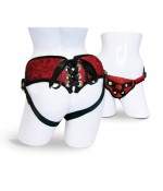 Sextoys, sexshop, loveshop, lingerie sexy : Gode Ceinture : Harnais gode ceinture corset rouge