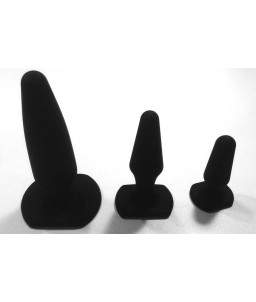 Sextoys, sexshop, loveshop, lingerie sexy : Les Coffrets : Pack 3 plugs anal silicone et velours