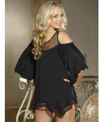 Sextoys, sexshop, loveshop, lingerie sexy : LINGERIE SEXY FEMME : tunique sexy noir
