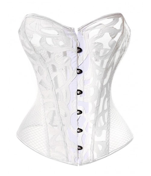 Sextoys, sexshop, loveshop, lingerie sexy : Bustiers et Corsets : Corset bustier Sexy blanc taille M