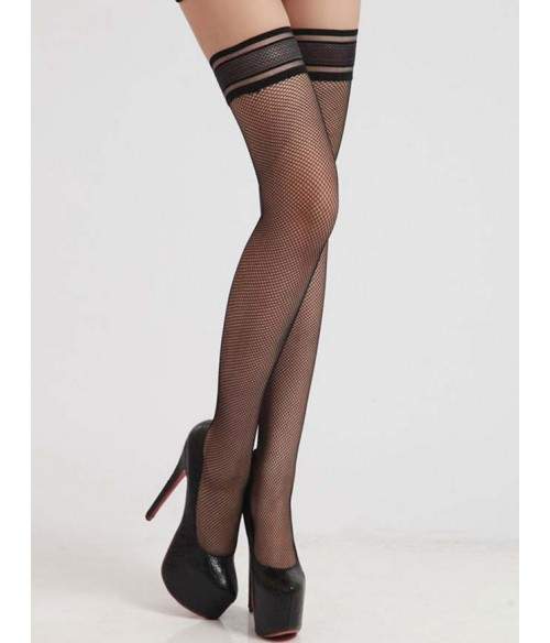 Sextoys, sexshop, loveshop, lingerie sexy : Bas & Collants : Sexy Bas Résille Noir Bandeau