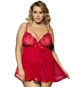 Sextoys, sexshop, loveshop, lingerie sexy : Lingerie sexy grande taille : Sexy Nuisette Rouge XL