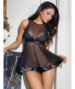 Sextoys, sexshop, loveshop, lingerie sexy : Déshabillés : Nuisette noir sexy