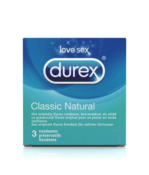 Sextoys, sexshop, loveshop, lingerie sexy : Préservatifs : Durex Préservatif Classic naturel X3