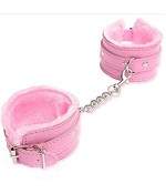 Sextoys, sexshop, loveshop, lingerie sexy : Menottes BDSM : Menottes Chevilles fourrure rose
