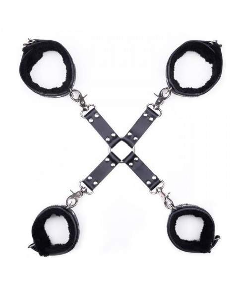 Menottes Métal Fourrure Noir Accessoire Fetish Bdsm Sm Bondage