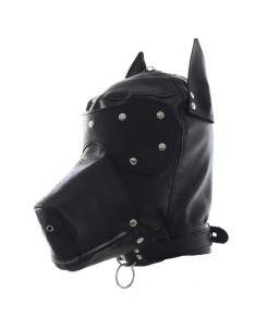 Cagoule de bondage Masque de Chien et Gants avec Crochets