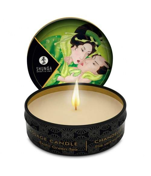 Sextoys, sexshop, loveshop, lingerie sexy : Huiles de Massage et bougies : Shunga Bougie De Massage thé vert 30 ml