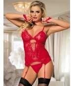 Sextoys, sexshop, loveshop, lingerie sexy : Bustiers et Corsets : Corset Sexy rouge et dentelle