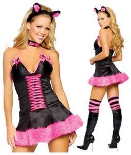 Sextoys, sexshop, loveshop, lingerie sexy : Deguisement Femme sexy : Costume Sexy Chat Noir et Rose