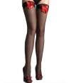 Sextoys, sexshop, loveshop, lingerie sexy : Bas & Collants : Bas Voile Noir sexy noeud rouge