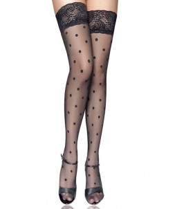 Sextoys, sexshop, loveshop, lingerie sexy : Bas & Collants : Sexy Bas Voile fantaisie Noir