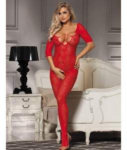 Sextoys, sexshop, loveshop, lingerie sexy : Combinaisons : Combinaison résille rouge sexy