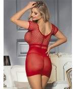 Sextoys, sexshop, loveshop, lingerie sexy : Robes sexy : MiniRobe résille rouge sexy