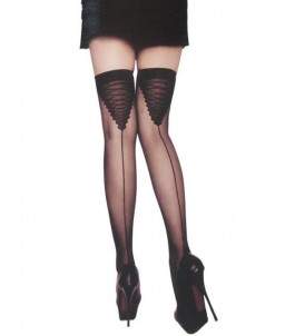 Sextoys, sexshop, loveshop, lingerie sexy : Bas & Collants : Bas voile noir fantaisie sexy