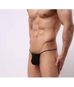 Sextoys, sexshop, loveshop, lingerie sexy : Boxers & Strings : String resille noir TU