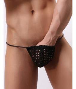 Sextoys, sexshop, loveshop, lingerie sexy : Boxers & Strings : String resille noir TU